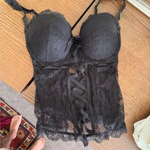 Victoria's Secret Black Lace Corset